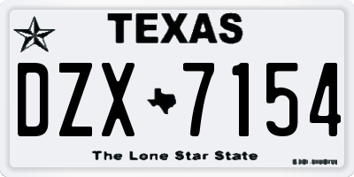 TX license plate DZX7154
