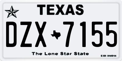 TX license plate DZX7155