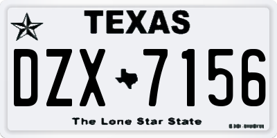 TX license plate DZX7156