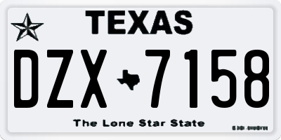TX license plate DZX7158