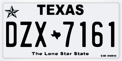 TX license plate DZX7161