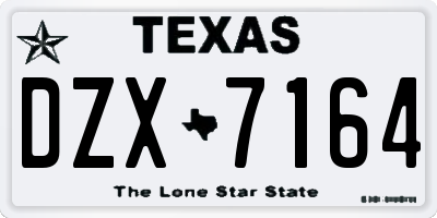 TX license plate DZX7164