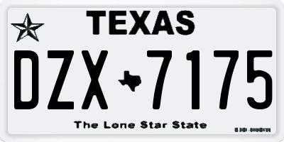 TX license plate DZX7175