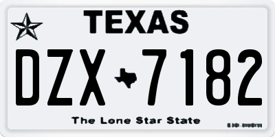 TX license plate DZX7182