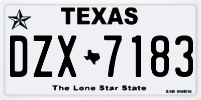 TX license plate DZX7183