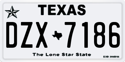 TX license plate DZX7186