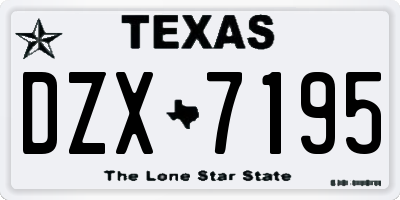 TX license plate DZX7195