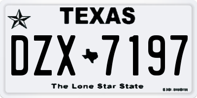 TX license plate DZX7197