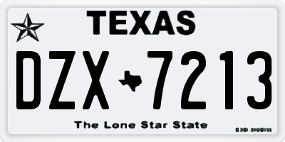 TX license plate DZX7213