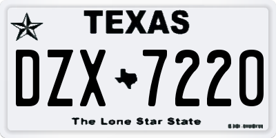 TX license plate DZX7220