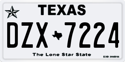TX license plate DZX7224