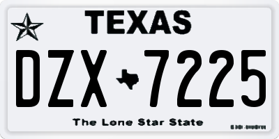 TX license plate DZX7225