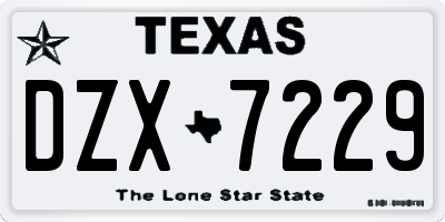TX license plate DZX7229