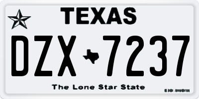 TX license plate DZX7237
