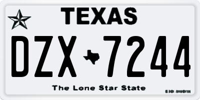 TX license plate DZX7244