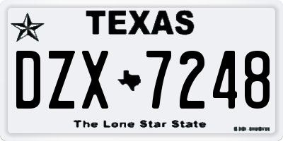 TX license plate DZX7248