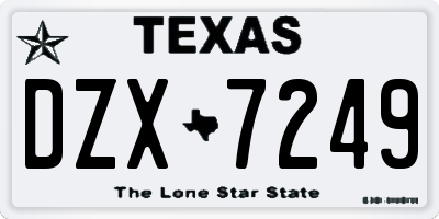 TX license plate DZX7249