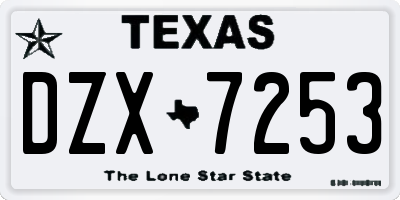 TX license plate DZX7253