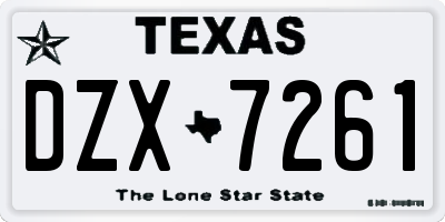 TX license plate DZX7261
