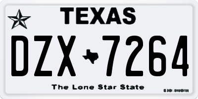 TX license plate DZX7264