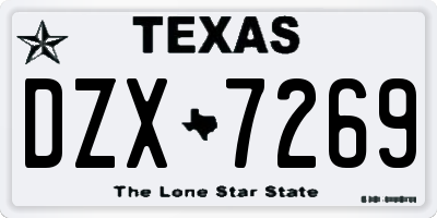 TX license plate DZX7269