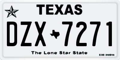 TX license plate DZX7271