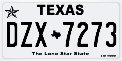 TX license plate DZX7273