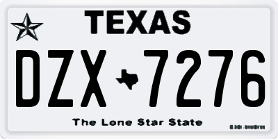 TX license plate DZX7276