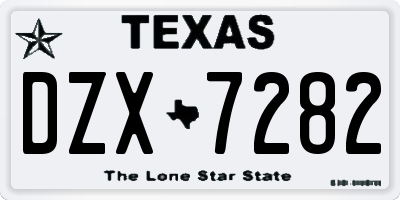 TX license plate DZX7282