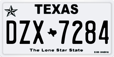 TX license plate DZX7284