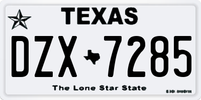 TX license plate DZX7285
