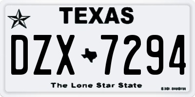 TX license plate DZX7294