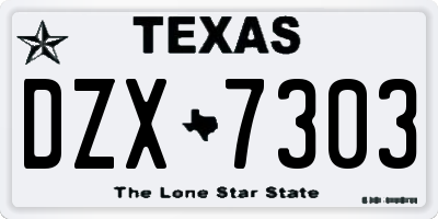 TX license plate DZX7303