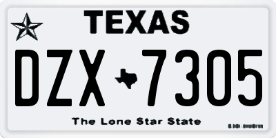 TX license plate DZX7305