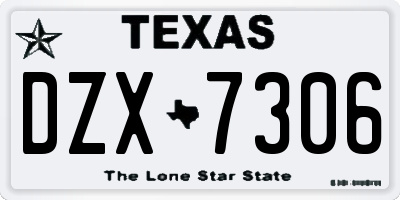 TX license plate DZX7306
