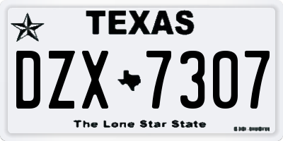 TX license plate DZX7307
