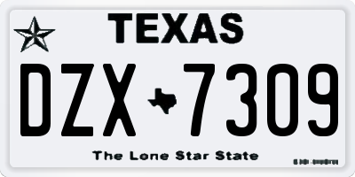 TX license plate DZX7309