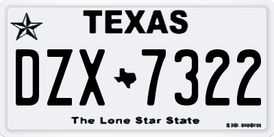 TX license plate DZX7322