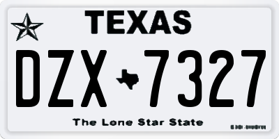TX license plate DZX7327