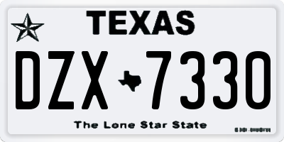 TX license plate DZX7330