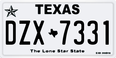 TX license plate DZX7331