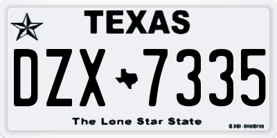 TX license plate DZX7335