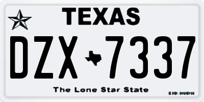 TX license plate DZX7337