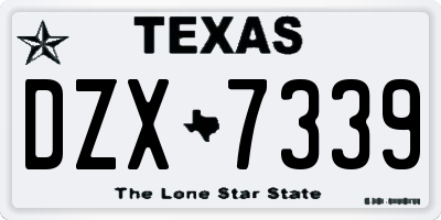 TX license plate DZX7339