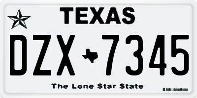 TX license plate DZX7345