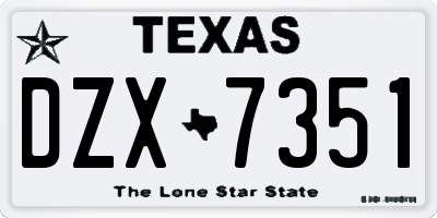 TX license plate DZX7351