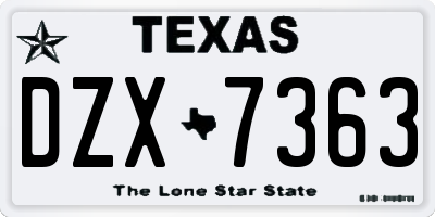 TX license plate DZX7363