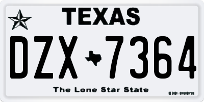 TX license plate DZX7364