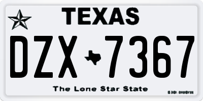 TX license plate DZX7367