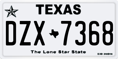 TX license plate DZX7368